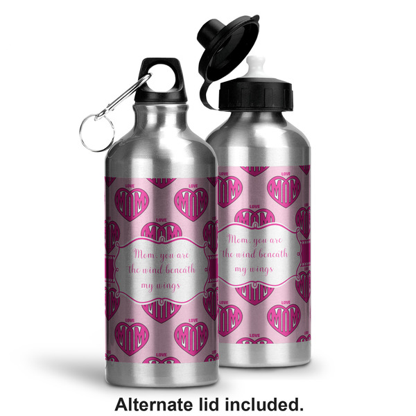 Love You Mom Aluminum Water Bottle - Alternate lid options