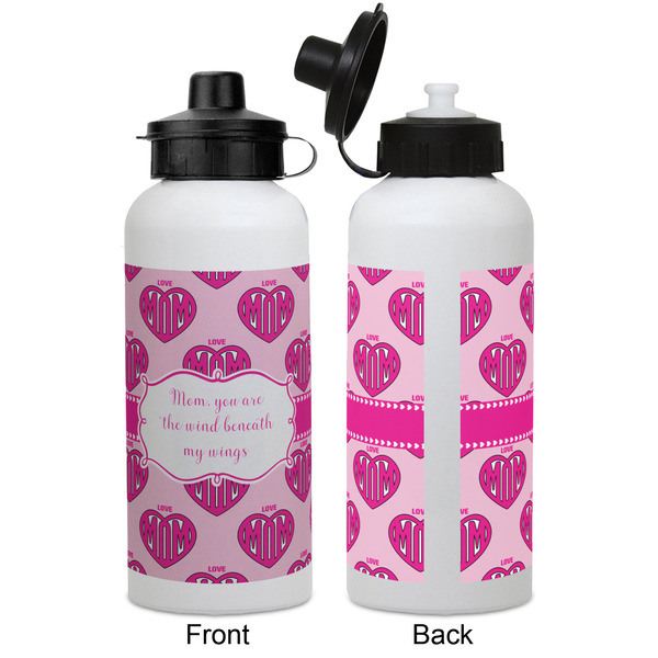 Love You Mom Aluminum Water Bottle - White APPROVAL