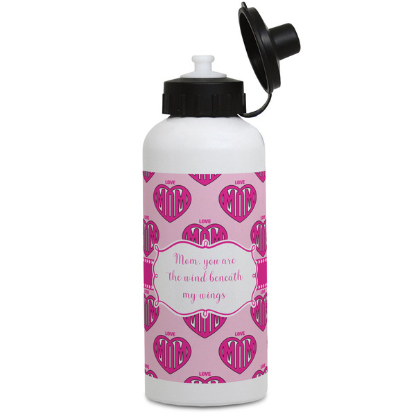 Custom Love You Mom Water Bottles - Aluminum - 20 oz - White