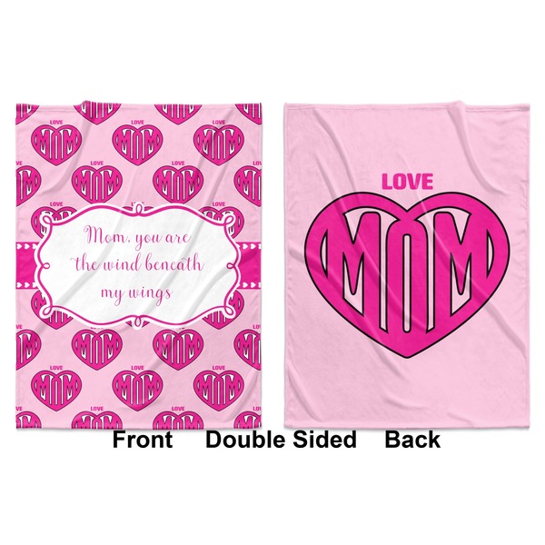 Love You Mom Baby Blanket (Double Sided - Printed Front and Back)
