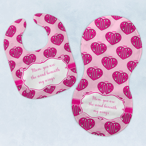 Custom Love You Mom Baby Bib & Burp Set