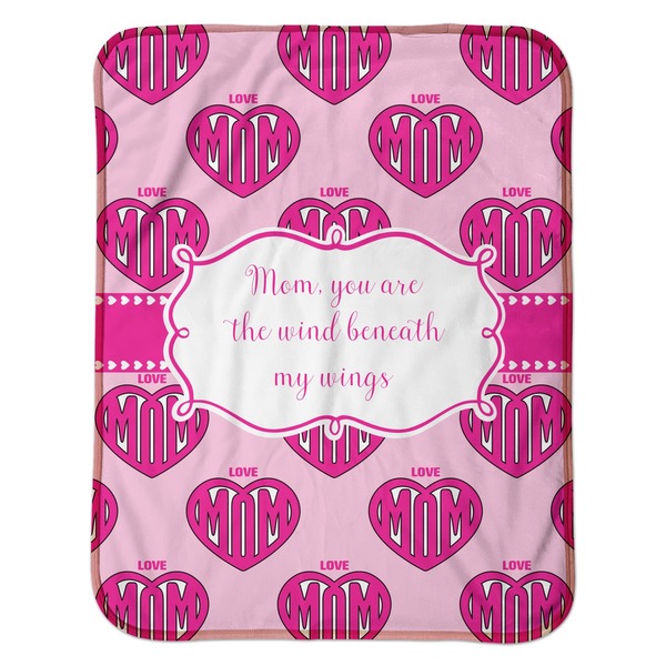 Love You Mom Baby Sherpa Blanket - Flat