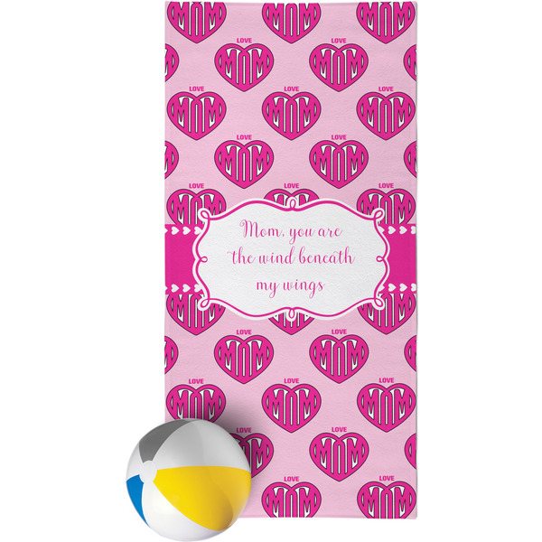 Custom Love You Mom Beach Towel