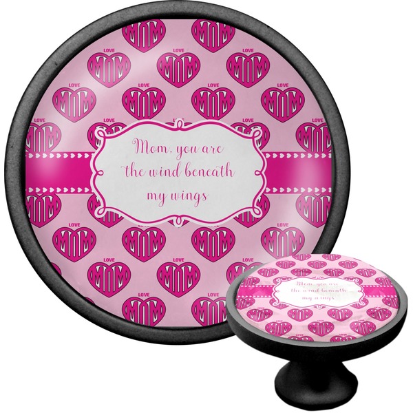 Custom Love You Mom Cabinet Knob (Black)