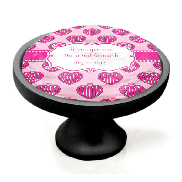 Love You Mom Black Custom Cabinet Knob (Side)
