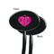 Love You Mom Black Plastic 7" Stir Stick - Single Sided - Oval - Front & Back