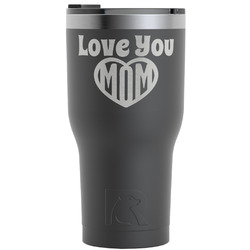 Love You Mom RTIC Tumbler - Black - Engraved Front