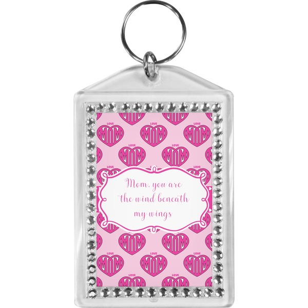 Custom Love You Mom Bling Keychain