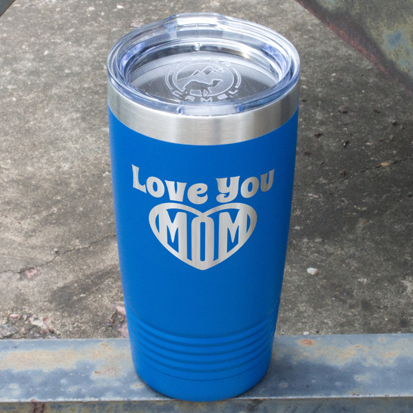 Love You Mom Blue Polar Camel Tumbler - 20oz - Angled