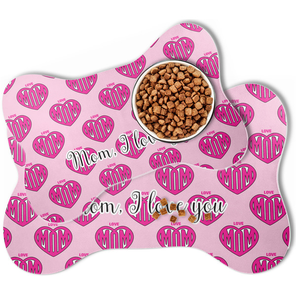 Love You Mom Bone Shaped Dog Mats - MAIN