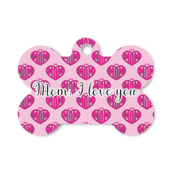 Love You Mom Bone Shaped Dog ID Tag - Small