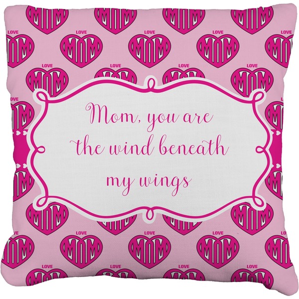 Custom Love You Mom Faux-Linen Throw Pillow 16"