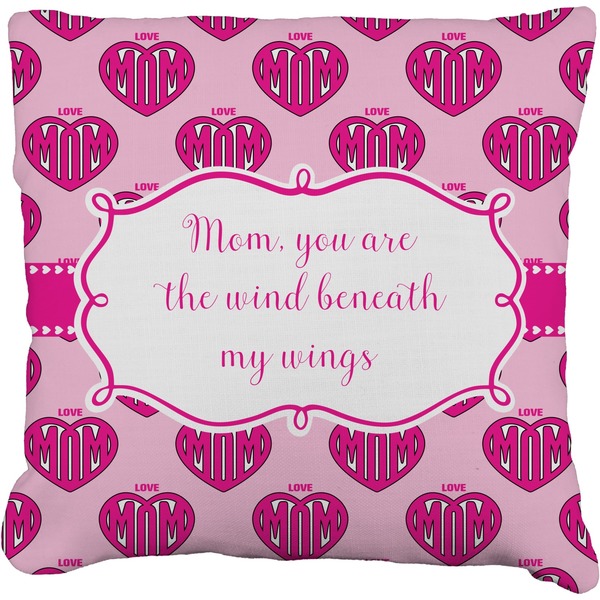 Custom Love You Mom Faux-Linen Throw Pillow 20"