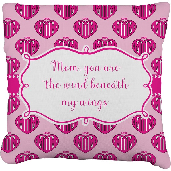 Custom Love You Mom Faux-Linen Throw Pillow 26"