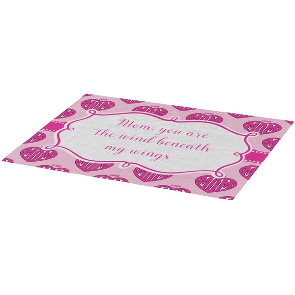 Love You Mom Burlap Placemat (Angle View)