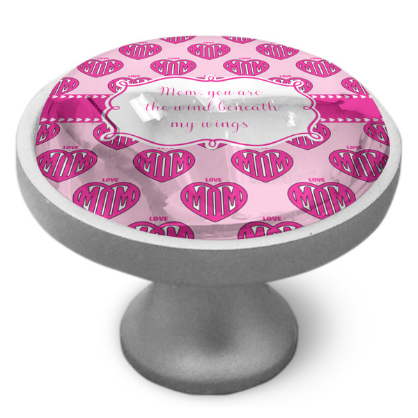 Love You Mom Cabinet Knob - Nickel - Side