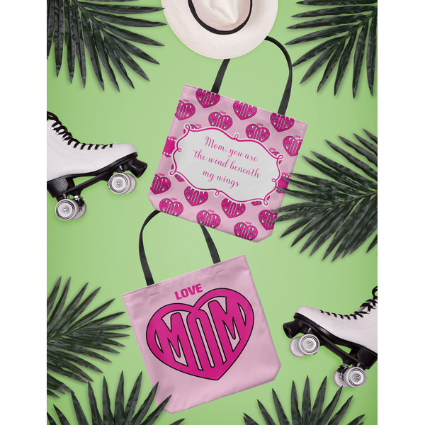 Love You Mom Canvas Tote Lifestyle Front and Back