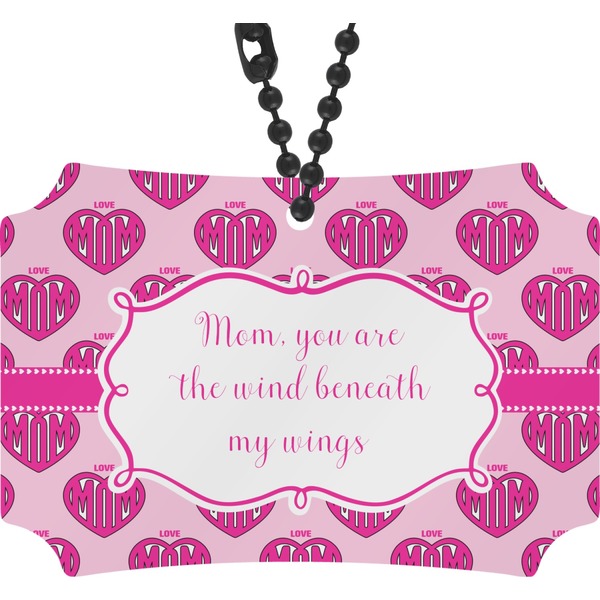 Custom Love You Mom Rear View Mirror Ornament