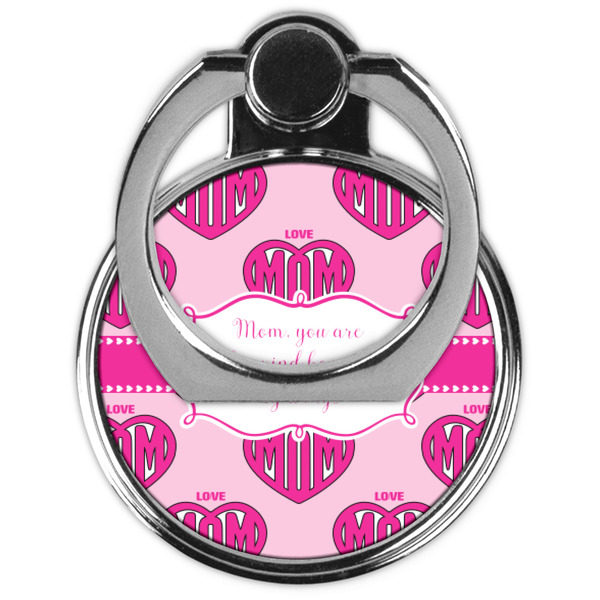 Love You Mom Cell Phone Ring Stand & Holder - Front (Collapsed)