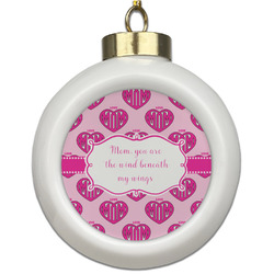 Love You Mom Ceramic Ball Ornament