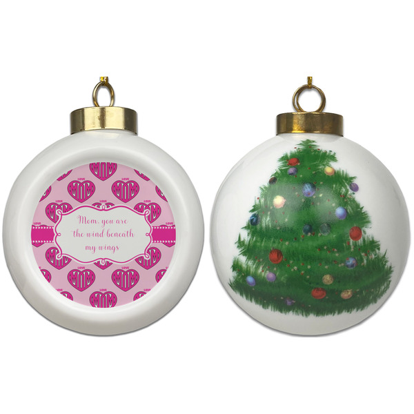 Love You Mom Ceramic Christmas Ornament - X-Mas Tree (APPROVAL)