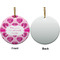 Love You Mom Ceramic Flat Ornament - Circle Front & Back (APPROVAL)