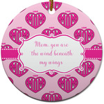 Love You Mom Round Ceramic Ornament