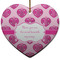 Love You Mom Ceramic Flat Ornament - Heart (Front)