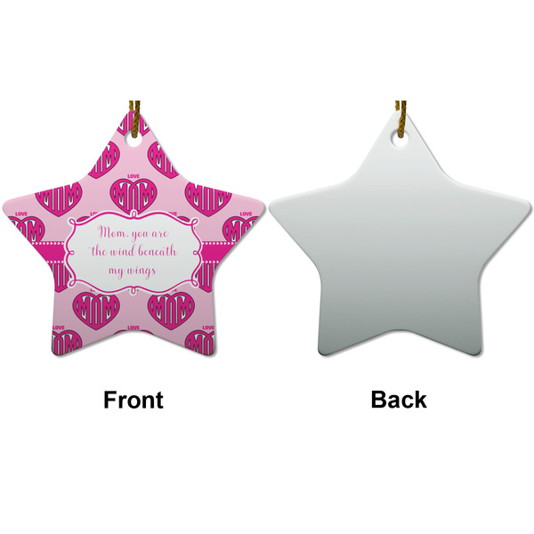 Love You Mom Ceramic Flat Ornament - Star Front & Back (APPROVAL)