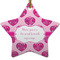 Love You Mom Ceramic Flat Ornament - Star (Front)