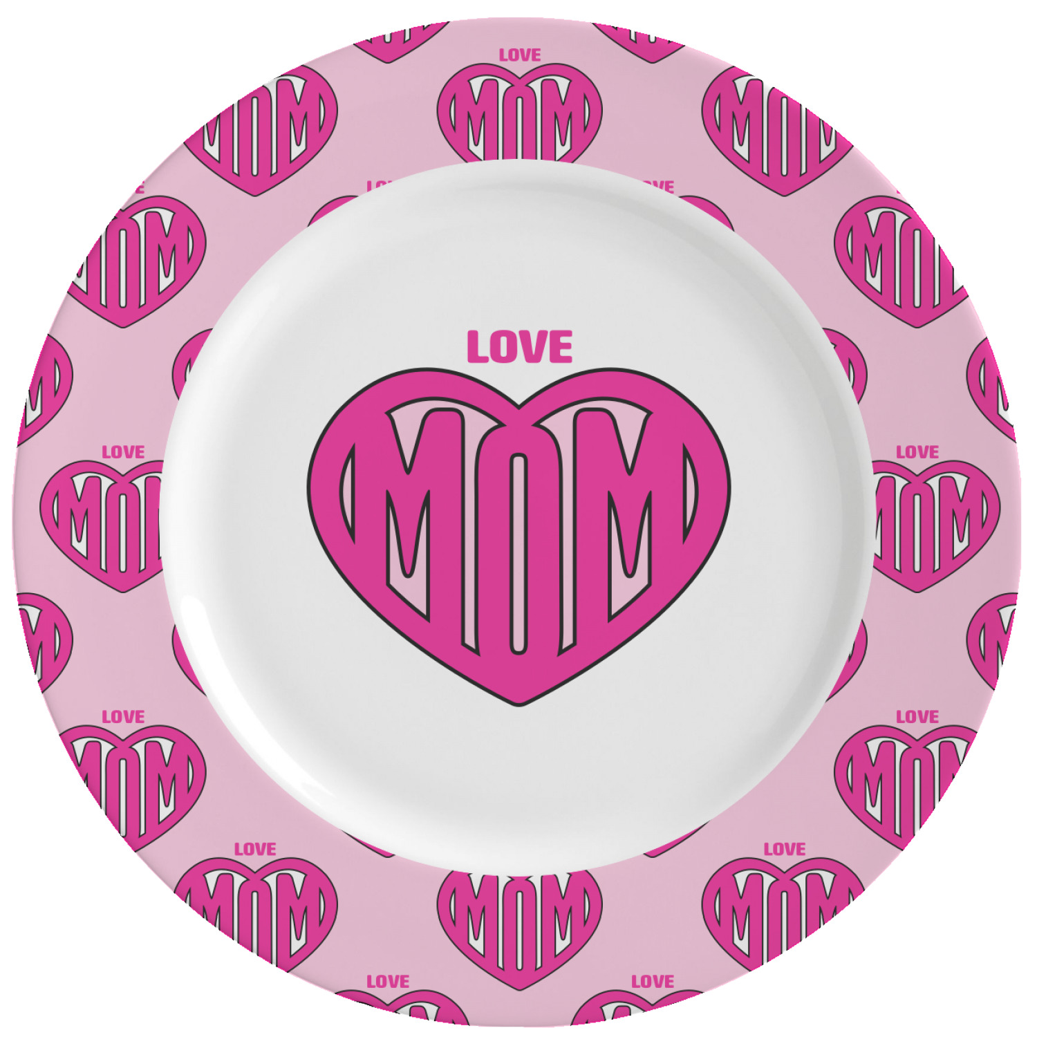 Love You Mom Ceramic Dinner Plates (Set of 4) YouCustomizeIt