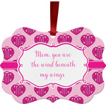 Love You Mom Metal Frame Ornament - Double Sided