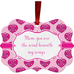 Love You Mom Metal Frame Ornament - Double Sided