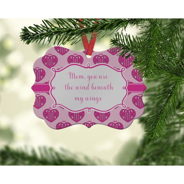 Love You Mom Christmas Ornament (On Tree)