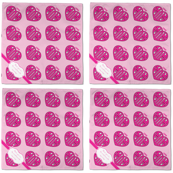 Love You Mom Cloth Napkins - Personalized Dinner (APPROVAL) Set of 4