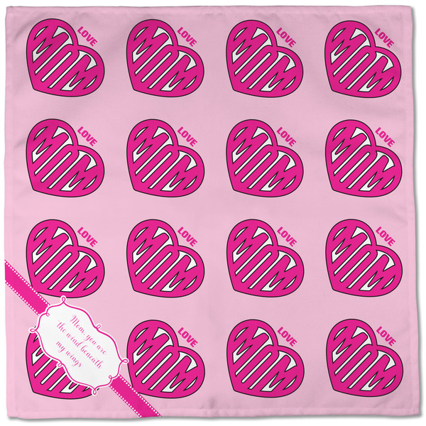 Love You Mom Cloth Napkins - Personalized Dinner (Full Open)