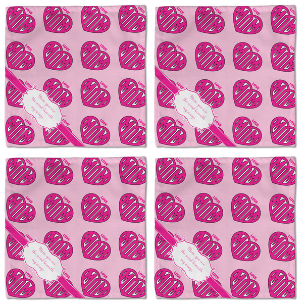 Love You Mom Cloth Napkins - Personalized Lunch (APPROVAL) Set of 4