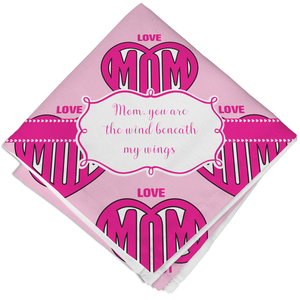 Love You Mom Cloth Napkins - Personalized Lunch (Folded Four Corners)