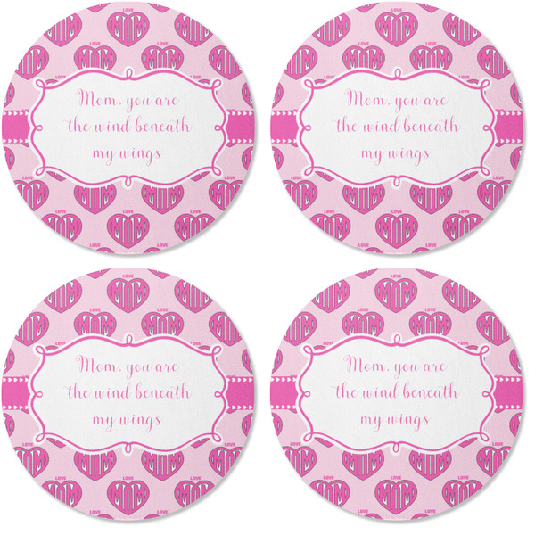 Love You Mom Coaster Round Rubber Back - Apvl