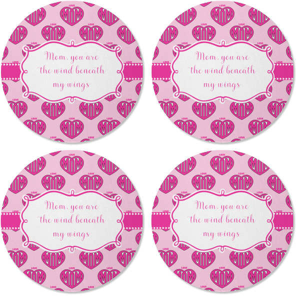 Love You Mom Coaster Round Rubber Back - Apvl