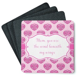 Love You Mom Square Rubber Backed Coasters - Set of 4