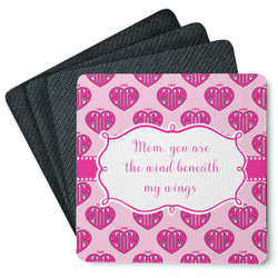 Love You Mom Square Rubber Backed Coasters - Set of 4