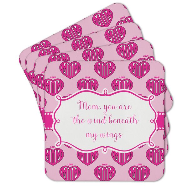Custom Love You Mom Cork Coaster - Set of 4
