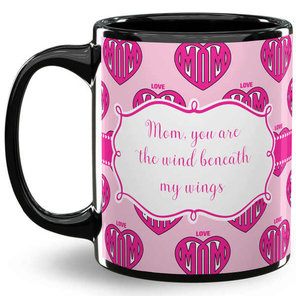 Custom Love You Mom 11 Oz Coffee Mug - Black