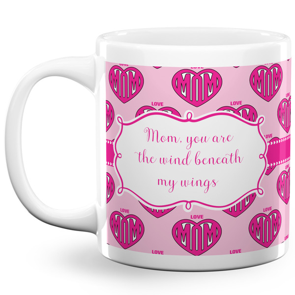 Custom Love You Mom 20 Oz Coffee Mug - White