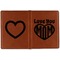 Love You Mom Cognac Leather Passport Holder Outside Double Sided - Apvl