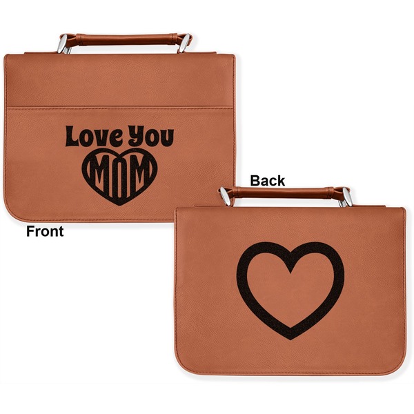 Love You Mom Cognac Leatherette Bible Covers - Large Double Sided Apvl