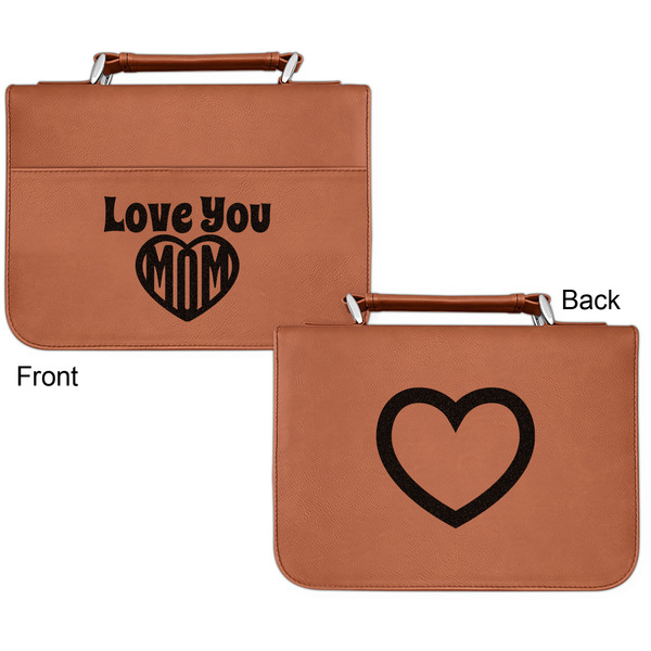 Love You Mom Cognac Leatherette Bible Covers - Small Double Sided Apvl