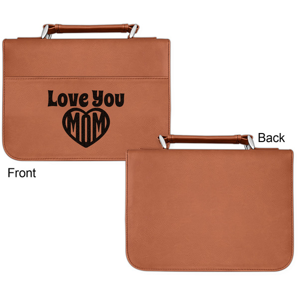 Love You Mom Cognac Leatherette Bible Covers - Small Single Sided Apvl