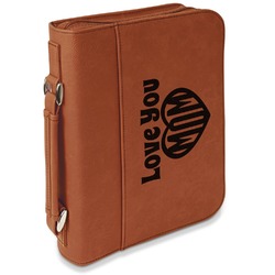 Love You Mom Leatherette Book / Bible Cover with Handle & Zipper